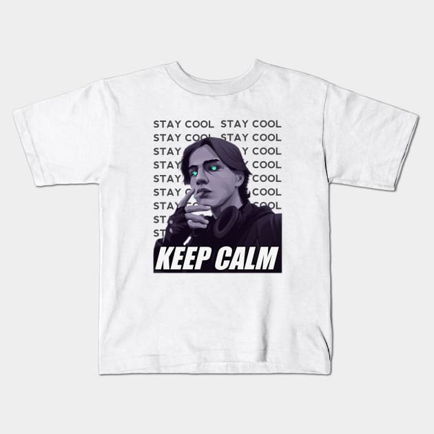 Keep calm and Stay cool Kids T-Shirt by Nvcx